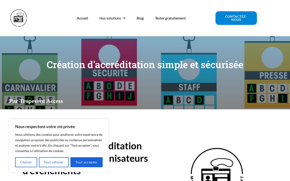 Aperçu du site Mon Accred